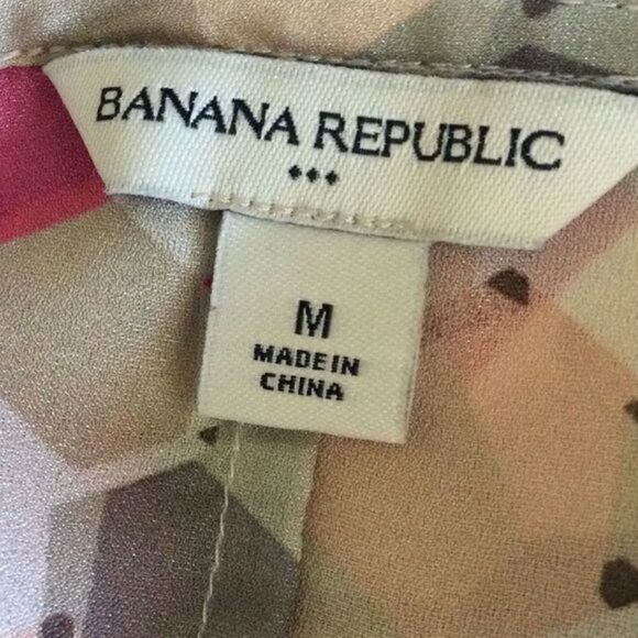 Banana Republic Semi Sheer Geo Print Pullover Top Med - Picture 7 of 10